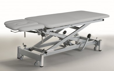 Behandlungsliege «LUNA» standard (h) mit Fusspumpen-Hydraulik höhenverstellbar, 2-teilige Liegefläche 