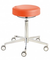 Rollhocker «puffi LONDON» Gestell ALU poliert, extragrosse Rollen, inkl. Ringauslösung - CE - 