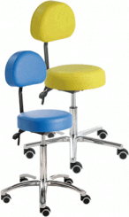 Rollhocker mit Rückenlehne «Puffi Relax»   CE 