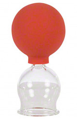 Schröpfglas mundgeblasen mit Saug-Ball Ø 3,5 cm 