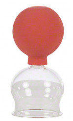 Schröpfglas mundgeblasen mit Saug-Ball Ø 6,5 cm 