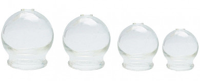 Sparset: 4 dickwandige Schröpfgläser zum Feuerschröpfen 