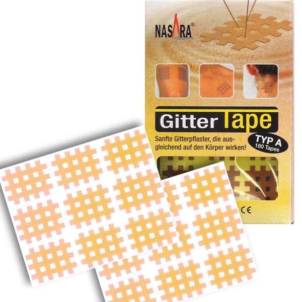 NASARA Gitter-Tape, Typ A: 2 x 3 cm, beige 