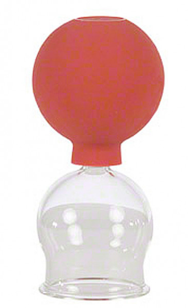 Schröpfglas mundgeblasen mit Saug-Ball Ø 4,4 cm 